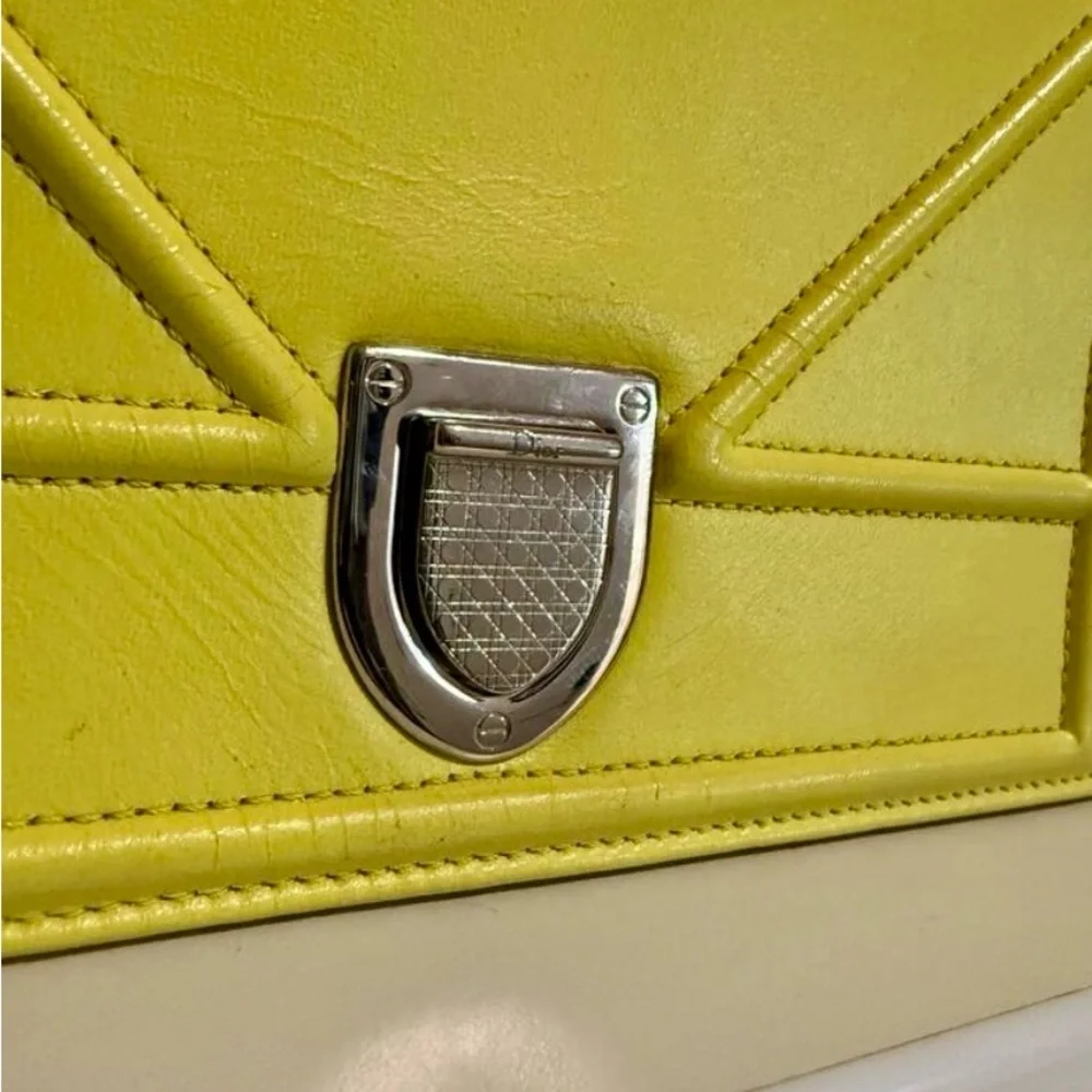 $3350 Dior Diorama Yellow Small Flap Crossbody Bag - Picture 5 of 15